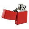 Isqueiro Zippo Regular Matte Red 233 aberto