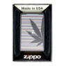 Isqueiro Zippo Cannabis Black Matte 48927 de frente na embalagem