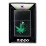 Isqueiro Zippo Pixel Cannabis Design 48677 de frente na embalagem
