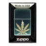 Isqueiro Zippo Cannabis Design 49185 de frente na embalagem