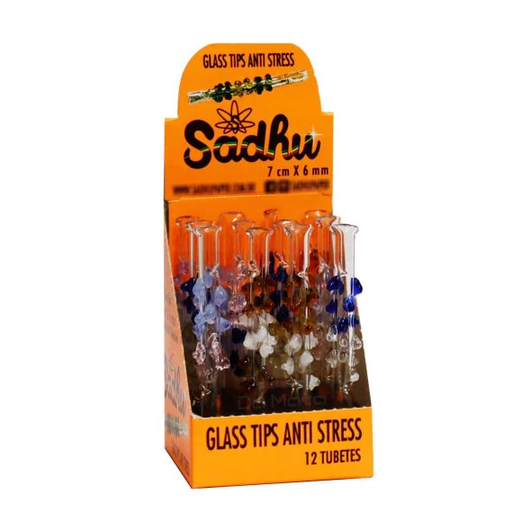Caixa de Piteira de Vidro Sadhu Anti Stress 6mm