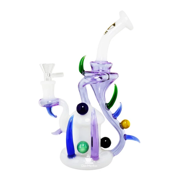 Bong de Vidro Abduzido Gold Punk White de frente