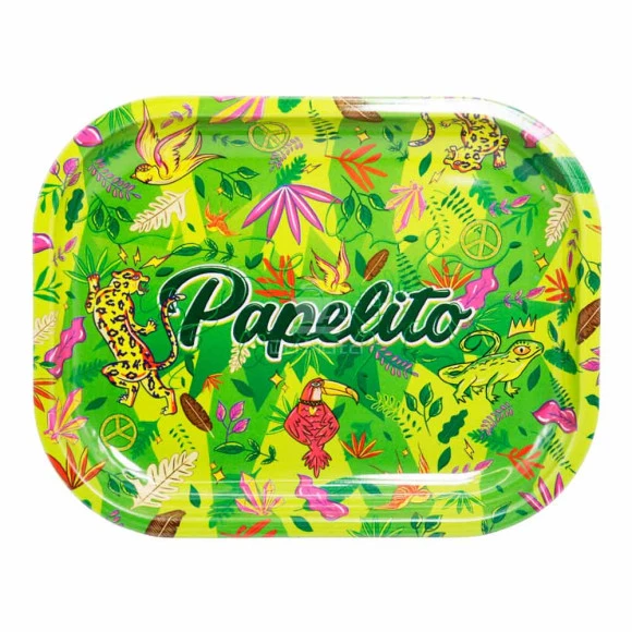 Bandeja de Metal Papelito Fauna e Flora Verde Pequeno