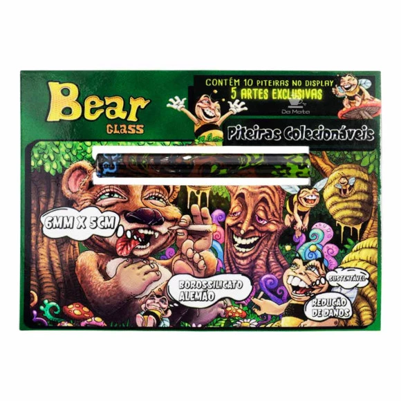 Piteira De Vidro Bear Glass 6 mm na embalagem 