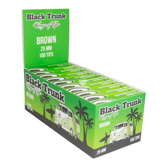 Caixa de Piteira de Papel Black Trunk Brown Tips 25mm