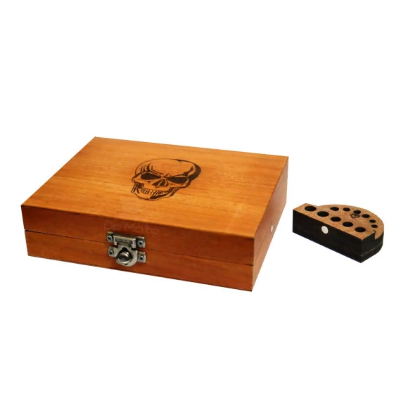 Box Glass Wood Burning Caveira