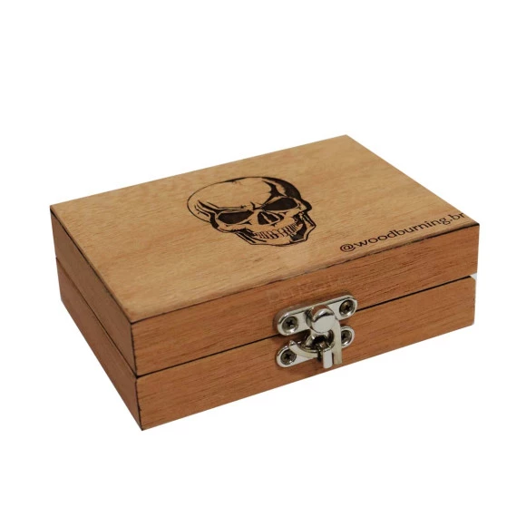 Box Wood Burning Skull