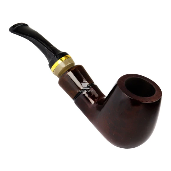Cachimbo Anel Dourado Curvo de frente