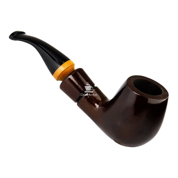 Cachimbo Anel Madeira Curvo de frente
