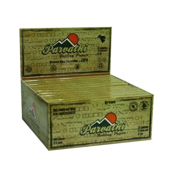Caixa de Seda Parvathi Brown King Size Slim c/ Piteira