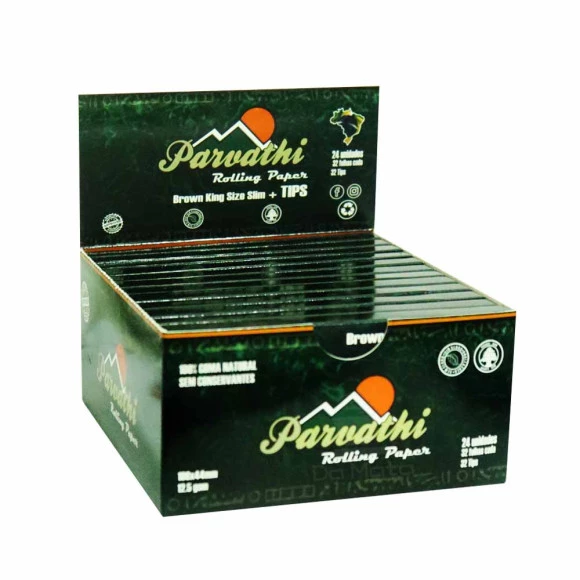 Caixa de Seda Parvathi Brown King Size Large c/ Piteira