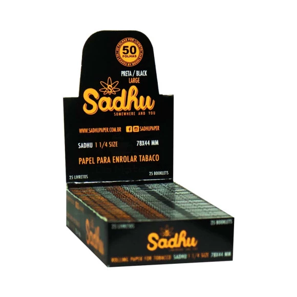 Caixa de Seda Sadhu Black Large 1 1/4