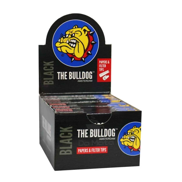 Caixa de Seda The Bulldog  Black com Piteira 1 1/4