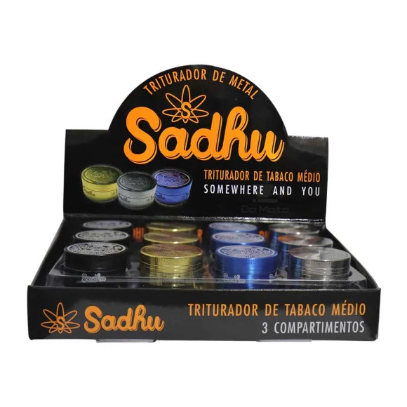 Caixa de Dichavador de Metal 3 partes Sadhu