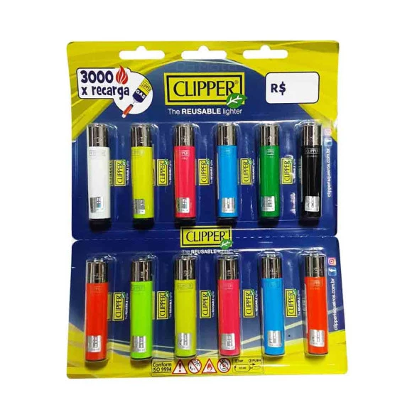 Cartela de Isqueiro Clipper Grande Colorido
