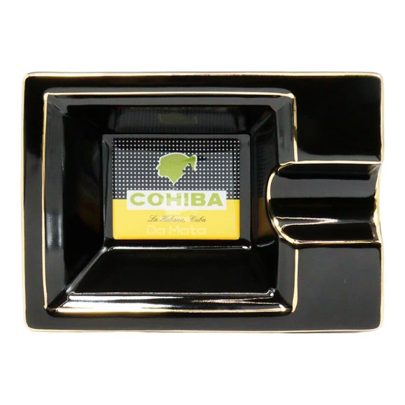 Cinzeiro de Porcelana Retangular Cohiba Preto