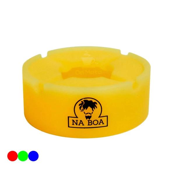 Cinzeiro de Silicone Na Boa Fluorescente c/ Tampa