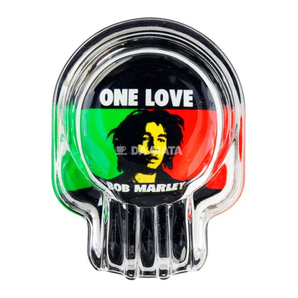 Cinzeiro de Vidro Bob Marley de frente tabacaria da mata 