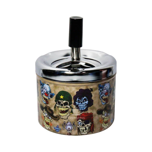 Cinzeiro de Metal c/ Tampa Skull Styles