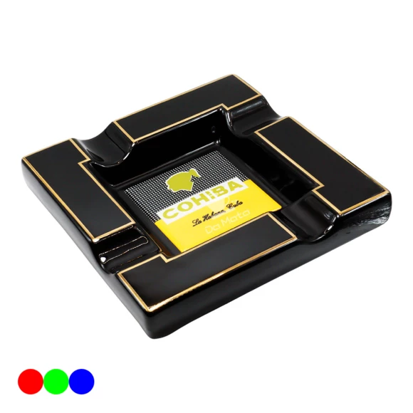 Cinzeiro de Porcelana Quadrado Cohiba preto
