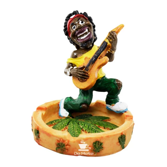 Cinzeiro de Resina Reggae Tocando Violão de frente
