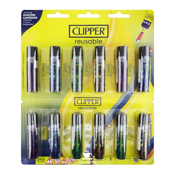 Cartela de Isqueiro Clipper Fluo Leaves