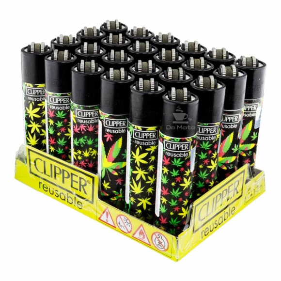 Caixa de Isqueiro Clipper Jamaica Pattern de lado