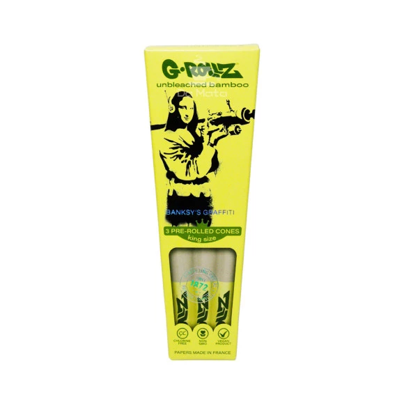 Cone G-Rollz Pets Banksy's Graffiti King Size Bio Unbleached Bamboo