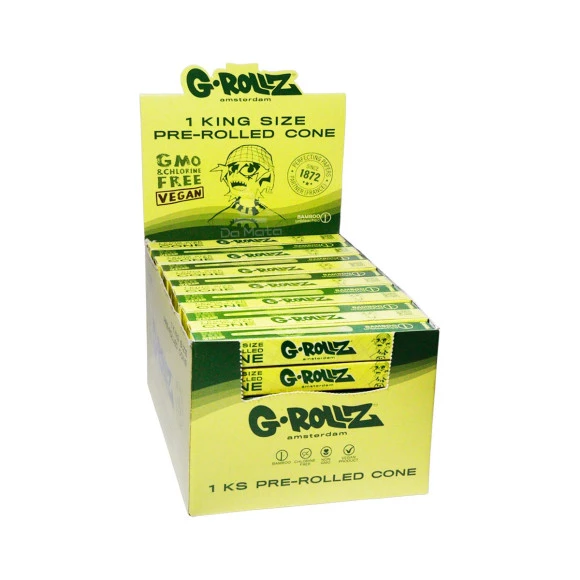 Caixa de Cone G-Rollz Banksy's Graffiti King Size Unbleached Bamboo 