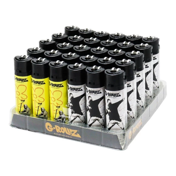 Caixa de Isqueiro G-Rollz Banksys Graffiti Branco e Amarelo