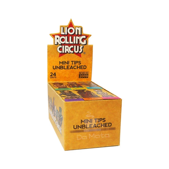 Caixa de Piteira Lion Rolling Circus Mini Smoke Unbleached