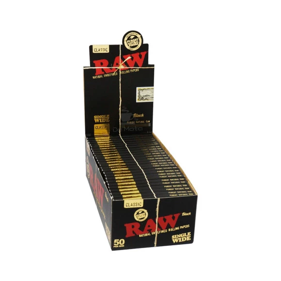 Caixa Raw Black single Wide - 50 unidades