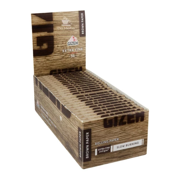 Caixa de Seda Gizeh Brown Cut Corners Single Wide
