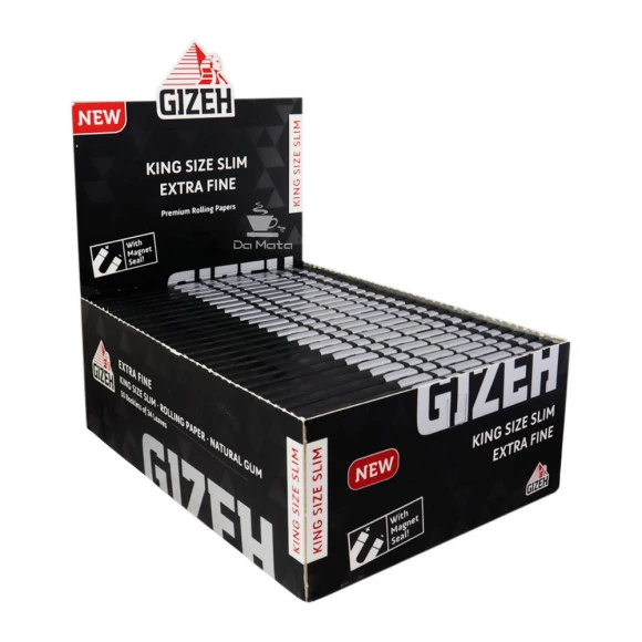Caixa de Seda Gizeh Black Extra Fina King Size Slim