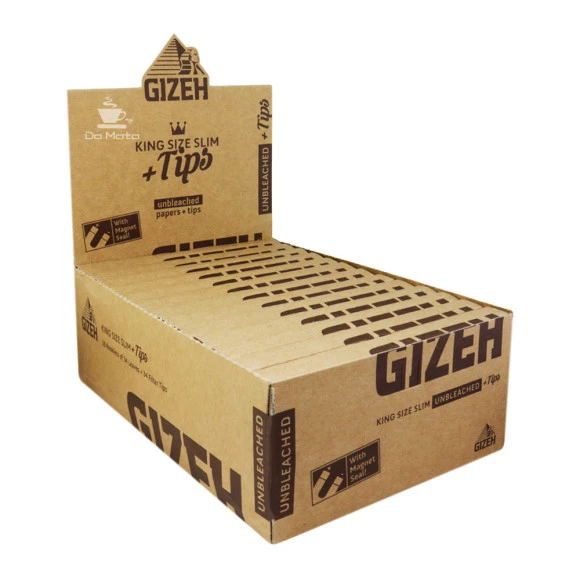 Caixa de Seda Gizeh Brown King Size Slim C/ Tips