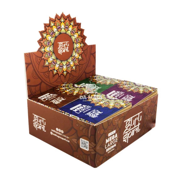 Caixa de Piteira Guru Spirit Mega Large Brown de lado tabacaria da mata