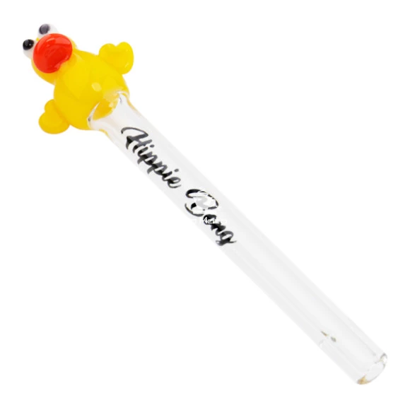 Piteira de Vidro Hippie Bong Pato Amarelo 6mm de lado tabacaria da mata
