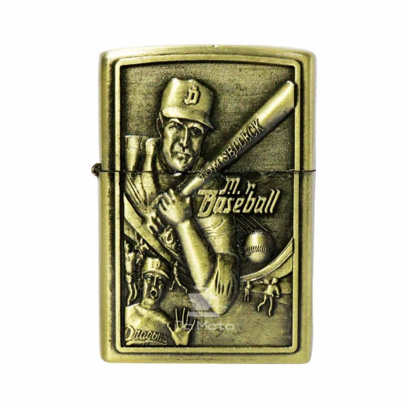 Isqueiro de Metal Dourado Baseball