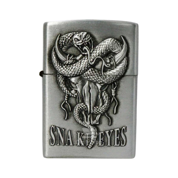 Isqueiro de Metal Prata Snake Eyes