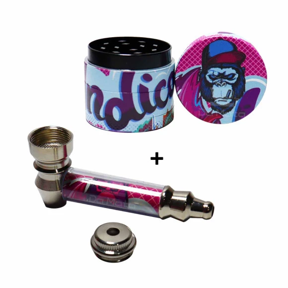 Kit Dichavador de Metal + Pipe Indica