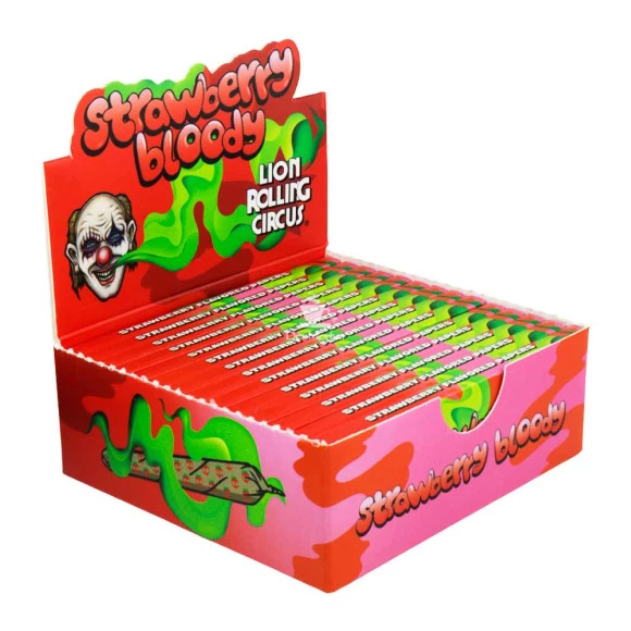 Caixa de Seda Strawberry Bloody Lion Rolling Circus 1 1/4 de lado