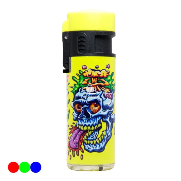 Maçarico Prof Classic Crazy Skull amarelo