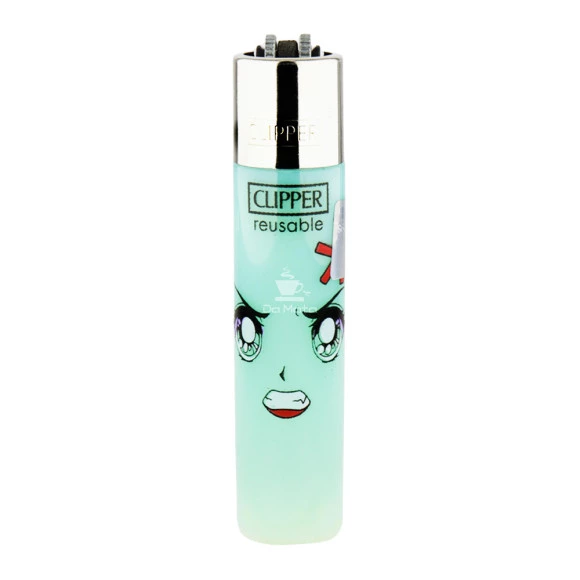 Isqueiro Clipper Manga Faces de frente tabacaria da mata 