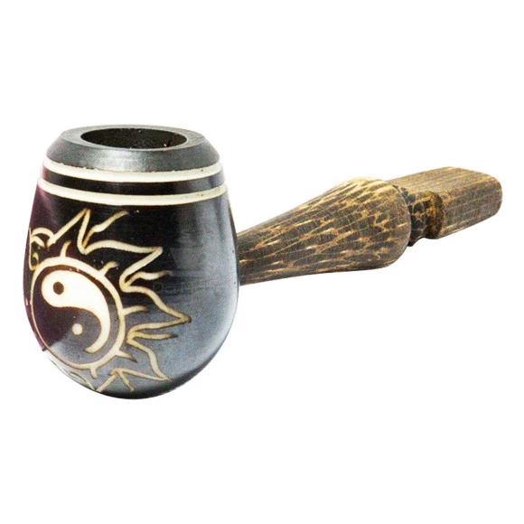 Pipe de Madeira Artesanal Yin Yang