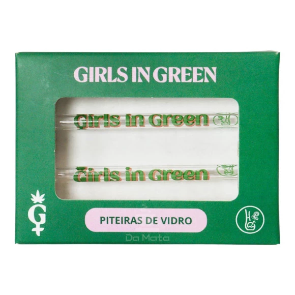 Kit Piteira de Vidro Girls in Green x Hippie Bong 5mm 