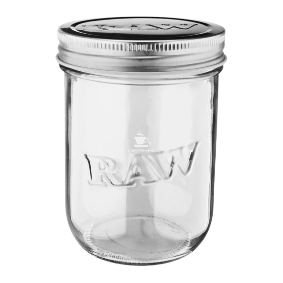 Pote de Vidro Raw Mason Jar de frente