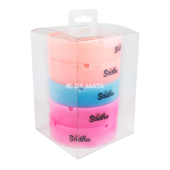 Caixa de Cinzeiro Silicone Sadhu Grande C/ Tampa Neon de frente tabacaria da ,mata