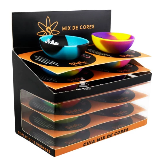 Caixa de Mini Cuia de Silicone Sadhu Colorido de frente