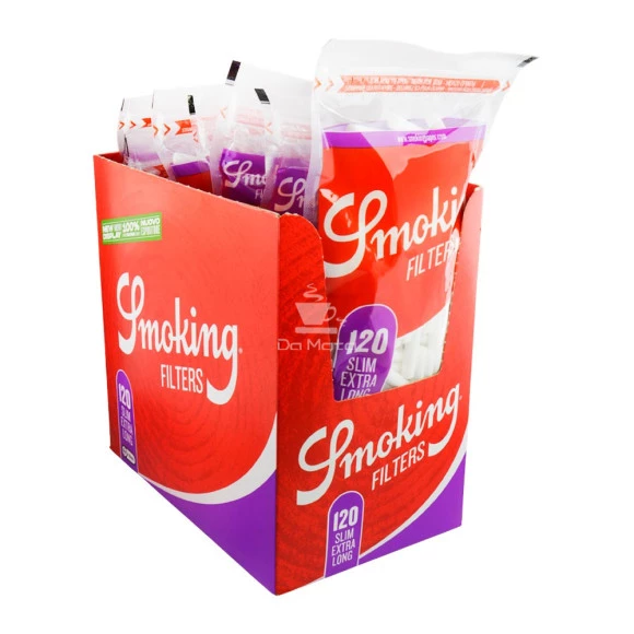 Caixa de Filtro Slim Extra Long Smoking aberta tabacaria da mata 