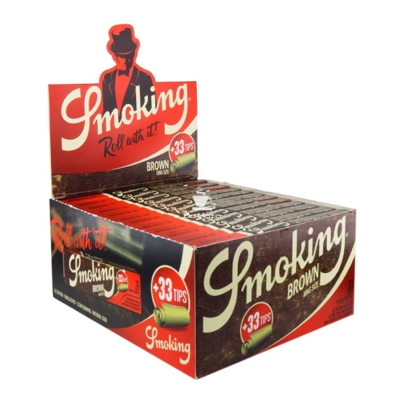 Caixa de Seda Smoking Brown c/ Piteira King Size de frente